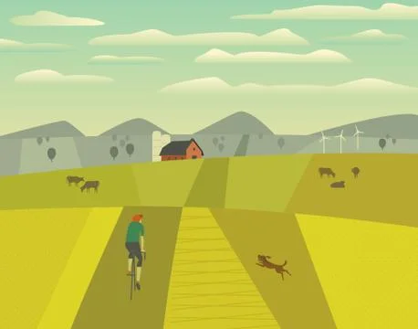 Green summer landscape Stock Illustration