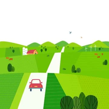 Green summer landscape Stock Illustration