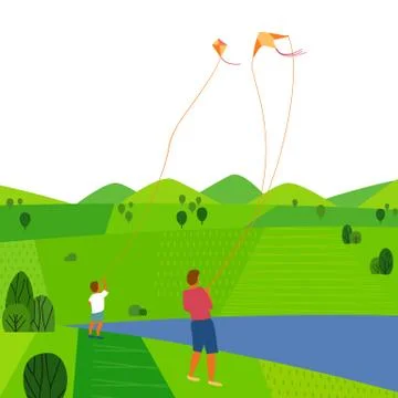 Green summer landscape Stock Illustration