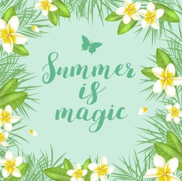 Green summer tropical background Illustrazione stock