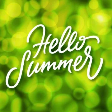 Green summertime background with bokeh effect Stock Illustration