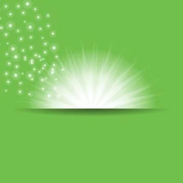 Green sun rays Stock Illustration