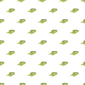 Green sun visors repeating seamless pattern design Illustrazione stock