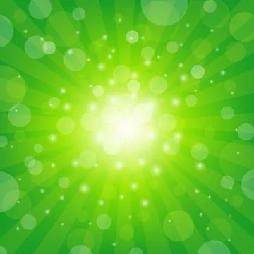 Green sunburst background Stock Illustration