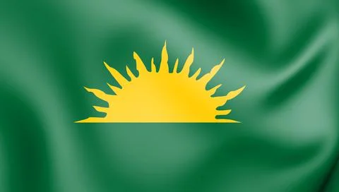 Green Sunburst Flag Stock Illustration
