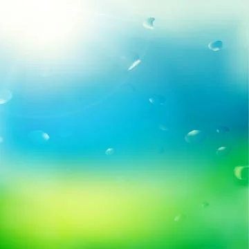 Green, sunny background. Stock Illustration