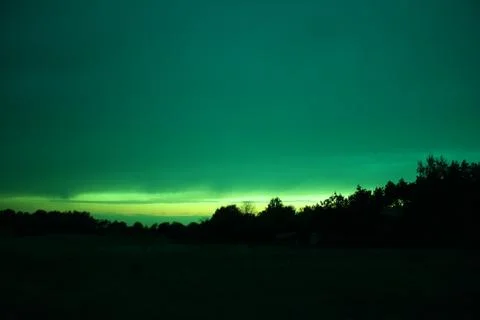 Green sunset Stock Photos