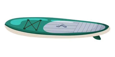 Green SUP Paddle Board Flat Design Clipart Ilustração Stock