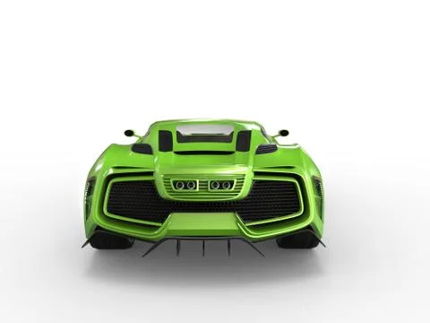 Green Supercar - back view Stock Illustration