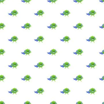 Green superhero virus pattern attacking health concept Stock Illustration