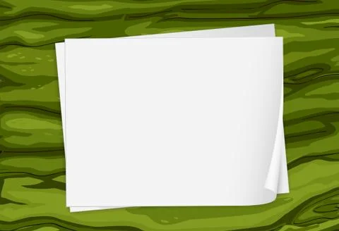 A green surface with empty papers Stock Illustration