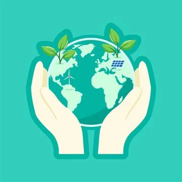 Green Sustainability Globe Vector Template Stock Illustration