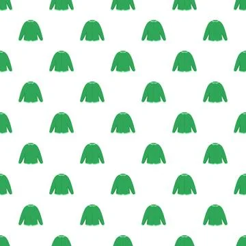 Green sweater clothing pattern creating seamless background design Ilustração Stock