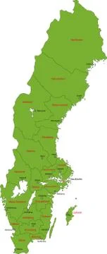 Green Sweden map Stock Illustration