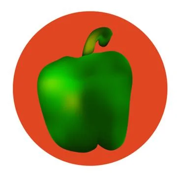 Green sweet pepper on light background Stock Illustration
