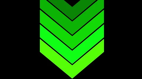 Green swipe down pointing solid arrow icon. Down direction animated arrow o.. Stock Footage 293555066