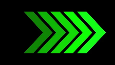 Green swipe forward or right pointing solid arrow icon. Right direction ani.. Stock Footage 293554987