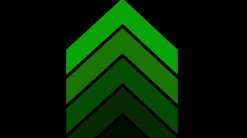Green swipe up pointing solid arrow icon. Up direction animated arrow on bl.. Stock Footage 293555253