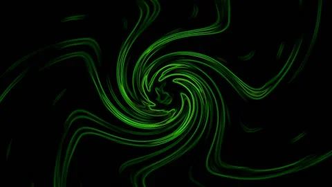 Green Swirl on a Black Background Video stock 131332533