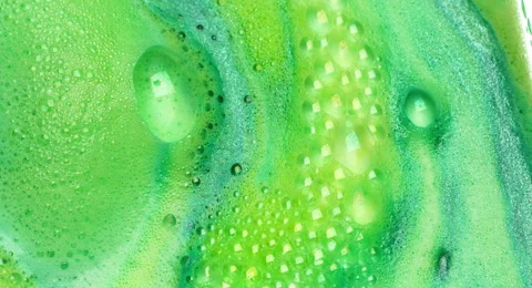 Green Swirling Bubbles Stock Footage 57466455