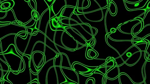 Green Swirls Strings Strange Alien Abstract Motion Background Loop 2 Video stock 77238282