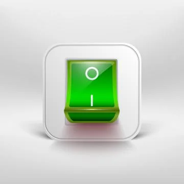 Green switch icon. Illustrazione stock