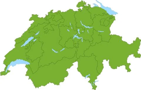 Green Switzerland map Stock Illustration