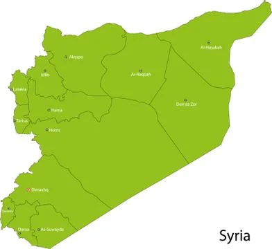 Green Syria map Stock Illustration
