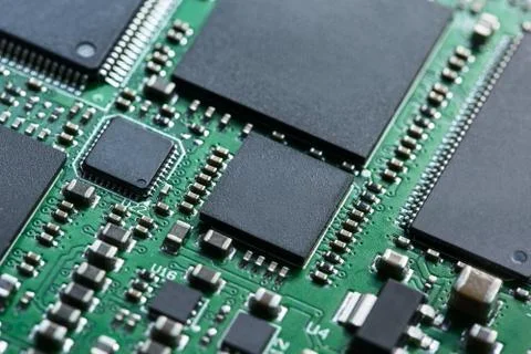 Green system board Stock Photos