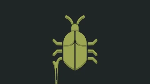 Green System bug concept icon isolated on black background. Code bug concept Stock Footage 235433075
