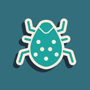 Green System bug concept icon isolated on green background. Code bug concept Stock Illustration