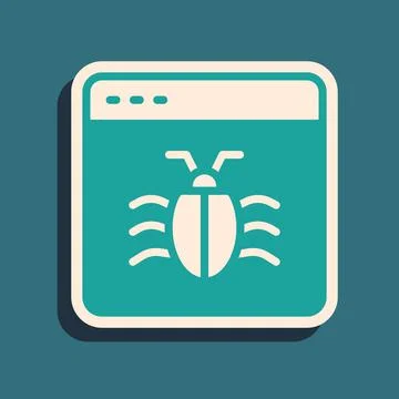 Green System bug concept icon isolated on green background. Code bug concept Stock Illustration