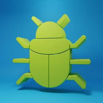 Green System bug concept icon isolated on blue background. Code bug concept.. Illustrazione stock