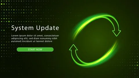 Green System Update Page. Upgrade Software version concept. Computer Program 스톡 일러스트