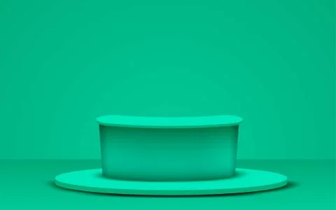 Green table in the green studio room Stock Illustration