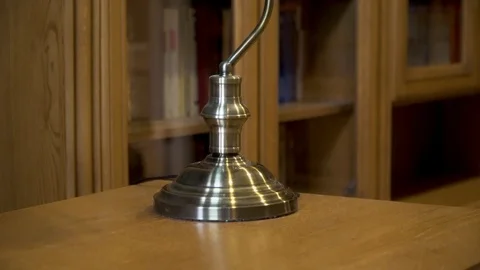 Green Table Lamp in Home library interior Vidéo 107274832