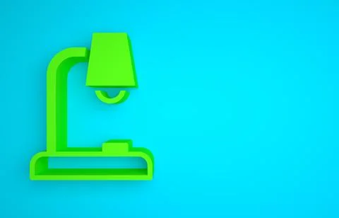 Green Table lamp icon isolated on blue background. Minimalism concept. 3D render Stock Illustration