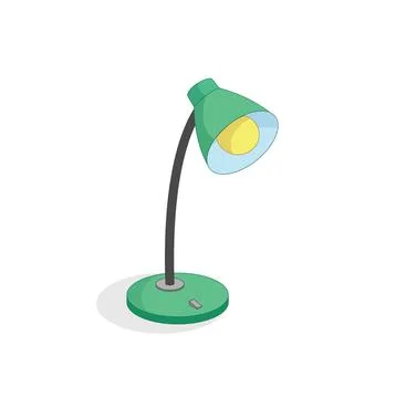Green table lamp Stock Illustration