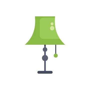 Green table lamp with switch providing light in the dark Stock Illustration