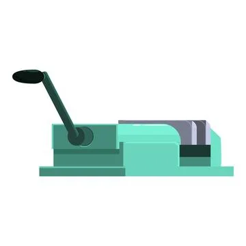 Green table vise with rotating handle for clamping objects 스톡 일러스트