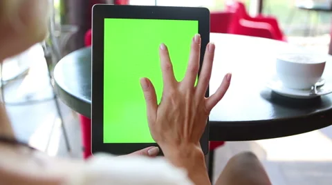 Green tabletcomputer vertical Vídeo Stock 45861061