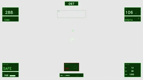 Green Tactical Flight HUD Interface Element Stock Footage 334743551