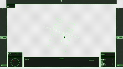 Green Tactical Flight HUD Interface Element Stock Footage 334745935