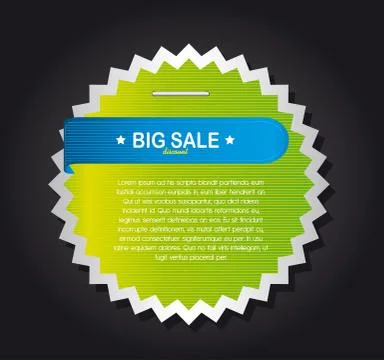 Green tag over gray background, star shape. vector illustration 스톡 일러스트