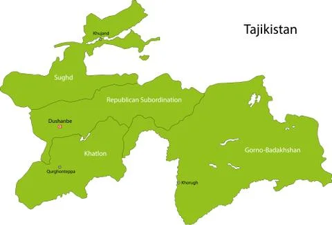 Green Tajikistan map Stock Illustration