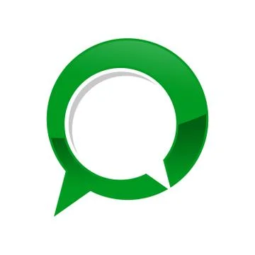 Green Talk Bubble Chat Forum Symbol Logo Design Stock Illustration