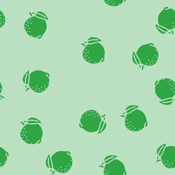 Green tangerine leaf glyph vector seamless pattern イラスト素材