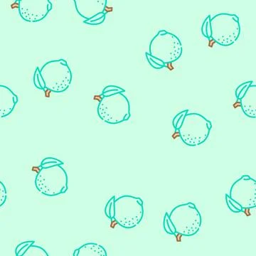 Green tangerine leaf vector seamless pattern Illustrazione stock