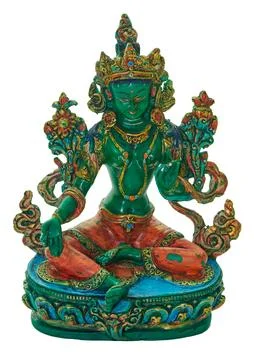 Green tara deity statue symbolizing compassion and enlightenment Stock-Fotos