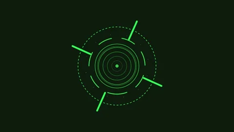 Green targeting reticle animation with pulsing light effect during technolo.. Stock Footage 340940957